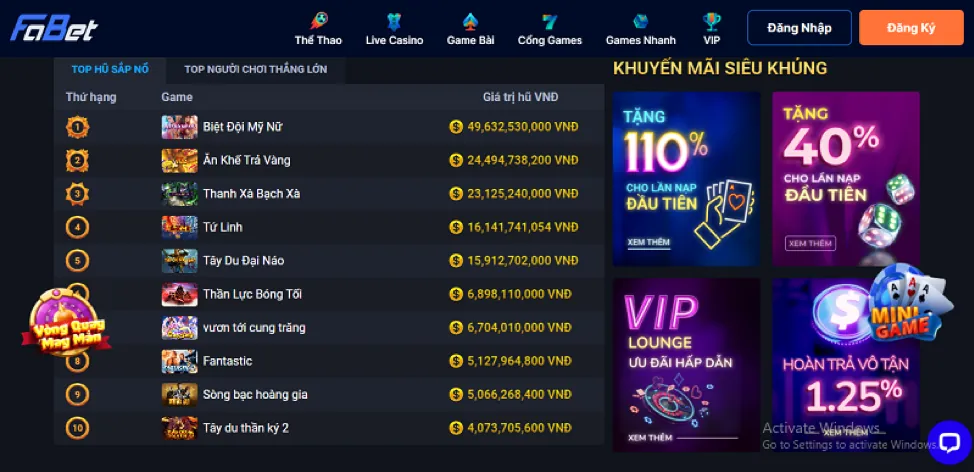Các trò chơi và tính năng đa dạng trên app 32win11